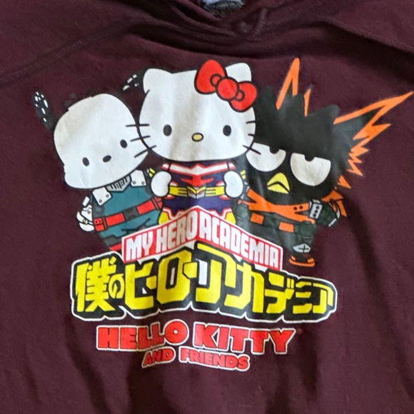 Hello Kitty My Hero Academia Hoodie Pullover Sweatshirt - Picture 2 of 3